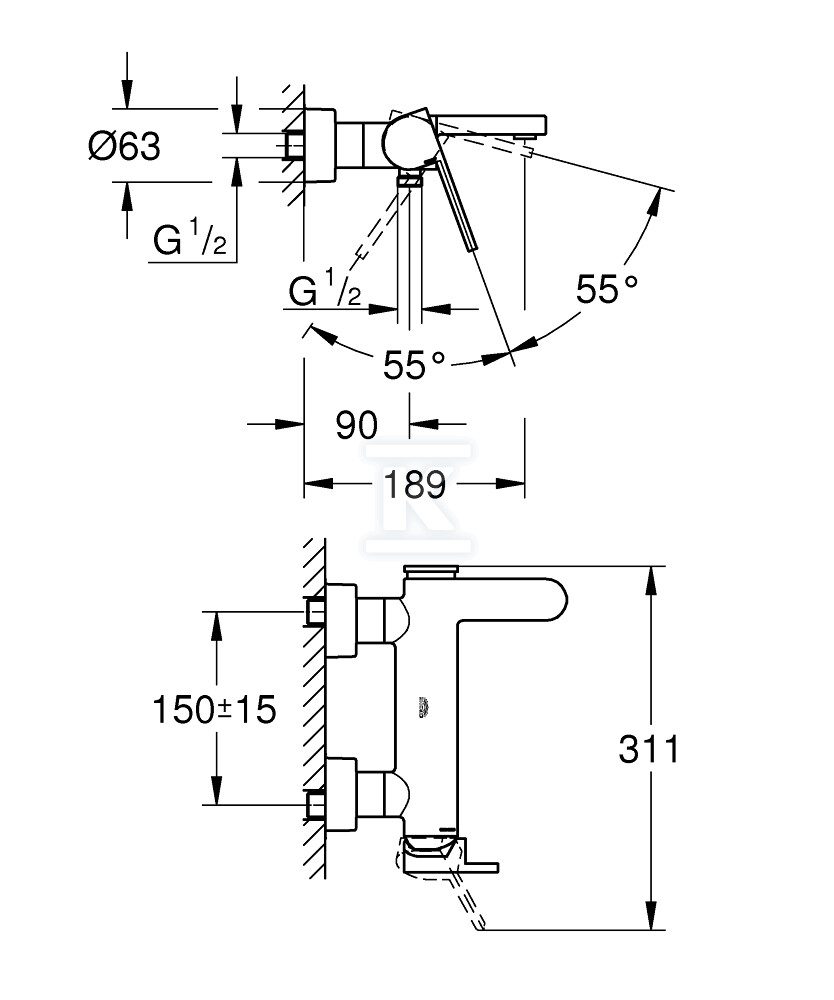 GROHE Plus Одноважільний змішувач для - 33553AL3