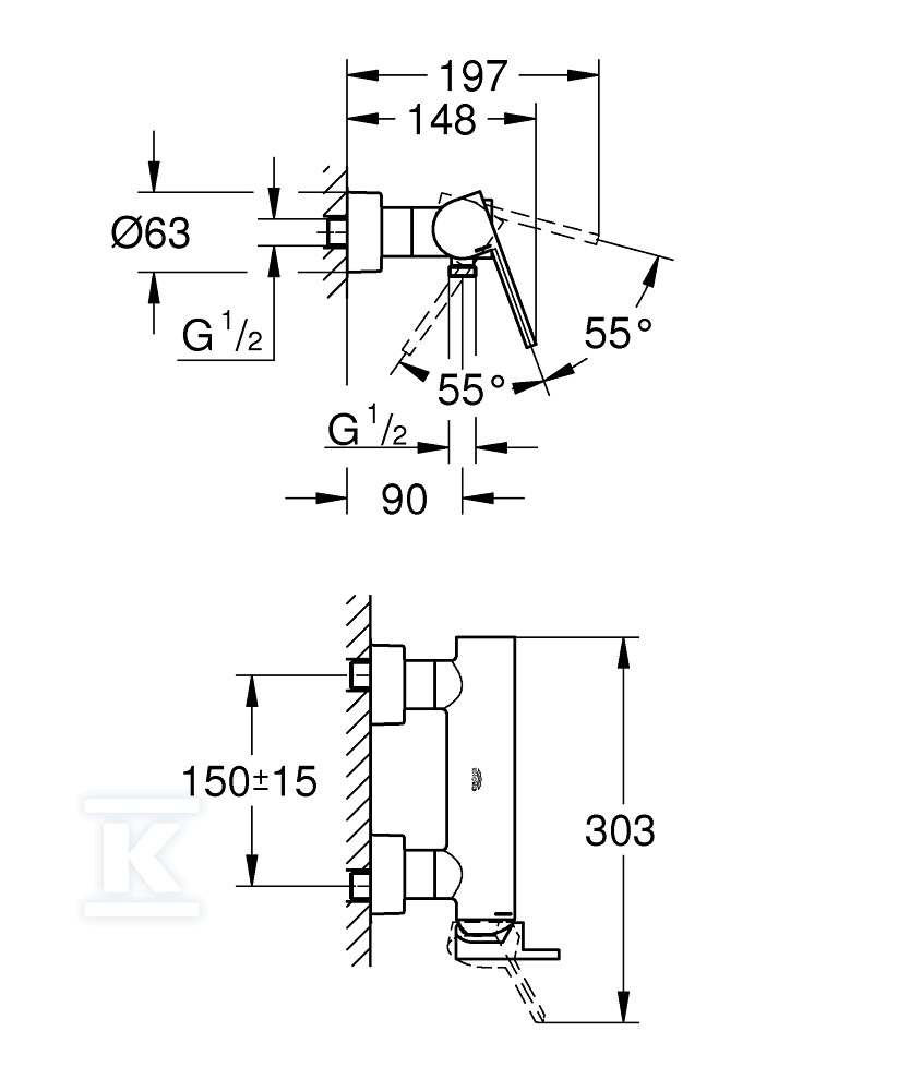 GROHE Plus Одноважільний змішувач для - 33577003