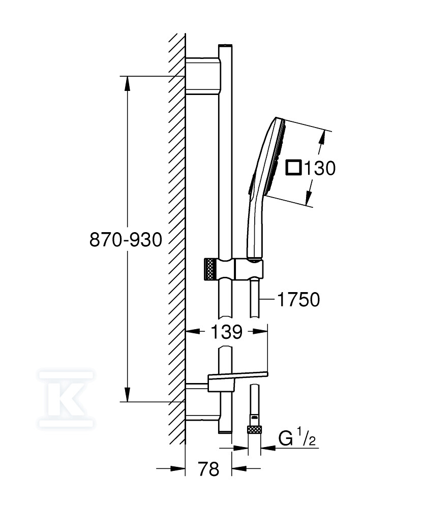 Душова штанга Rainshower SmartActive - 26586LS0