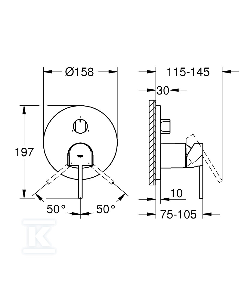 GROHE Plus Одноважільний змішувач на - 24093AL3