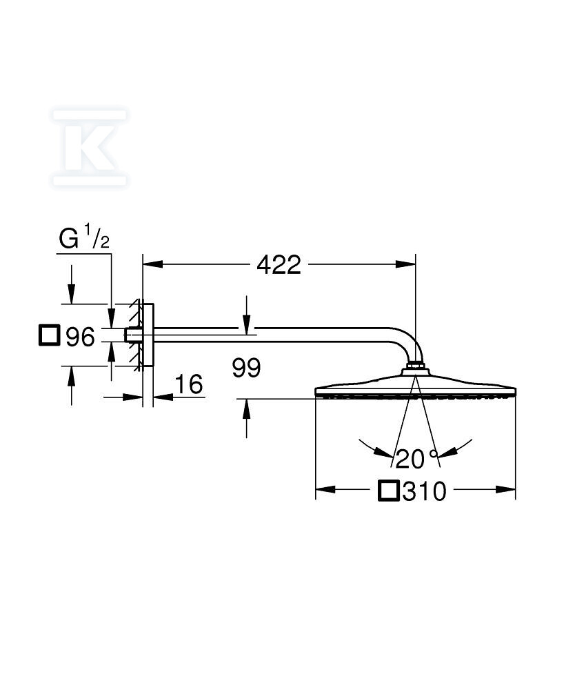 Верхній душ Rainshower Mono 310 Cube з - 26564A00