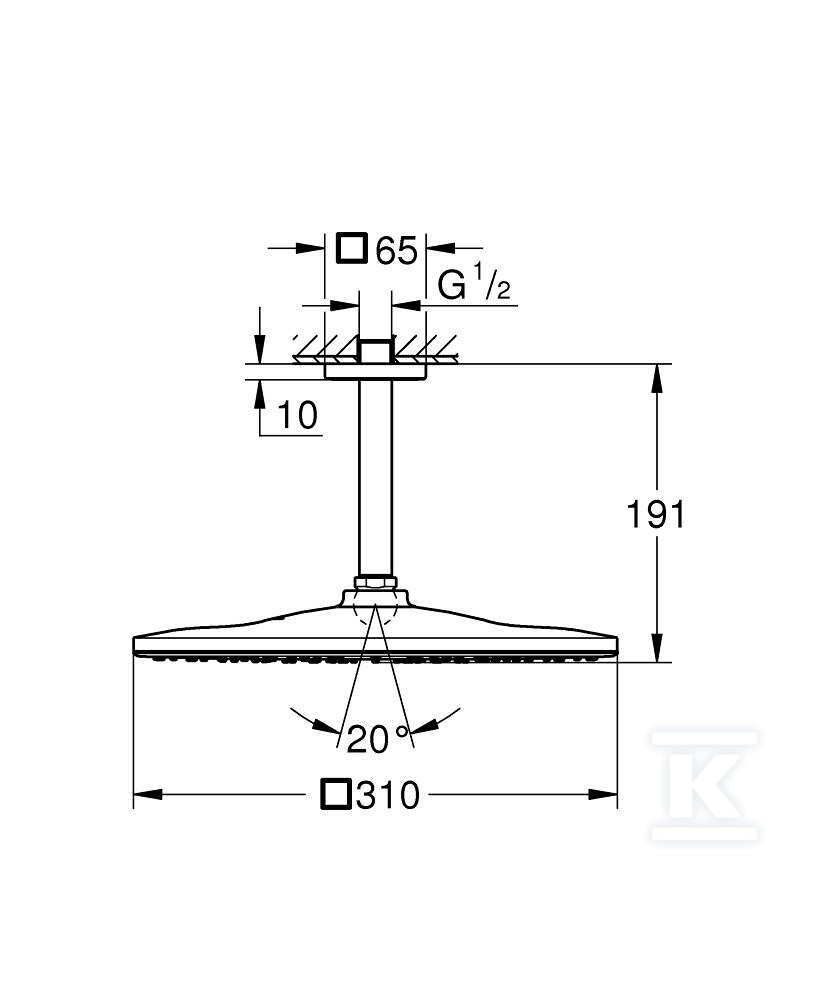 Душова лійка Rainshower Mono 310 Cube з - 26566A00