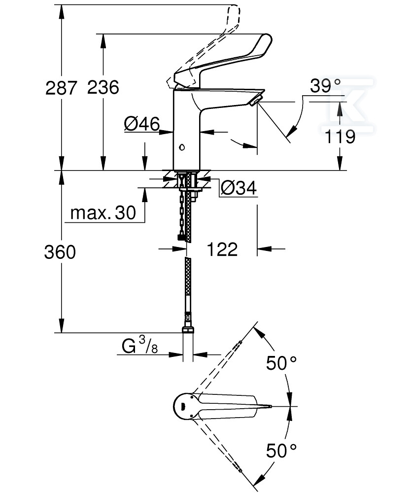 Bateria umywalkowa Grohe Eurosmart - 23985003