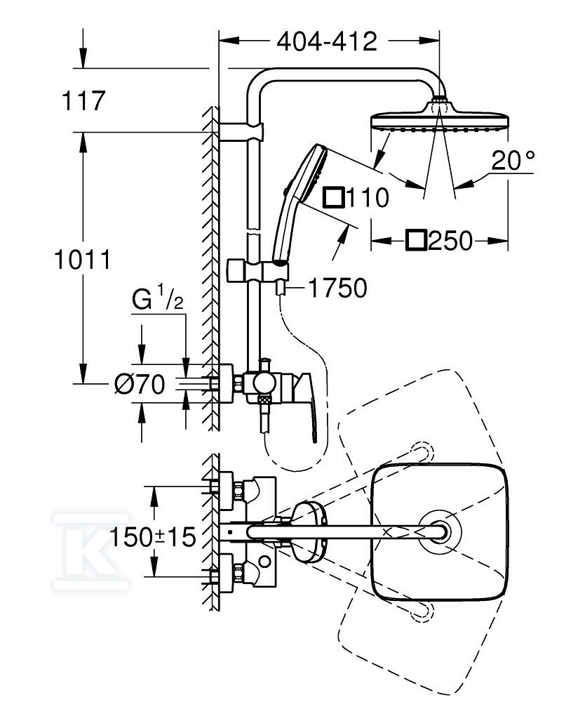 Система душової кабіни Tempesta System - 26692001
