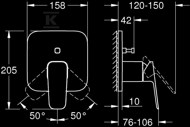 CUBEO Single-lever shower faucet for - 1017780000