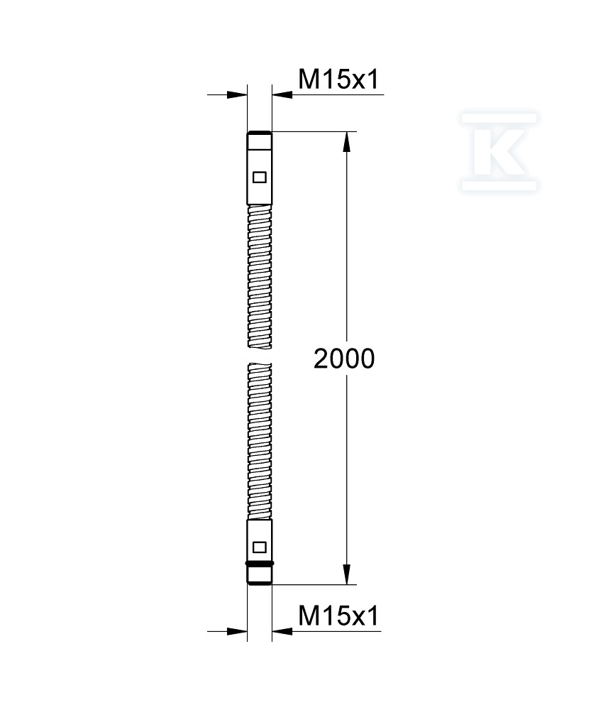 Металевий шланг для душу, хром, 2000 мм - 28146000