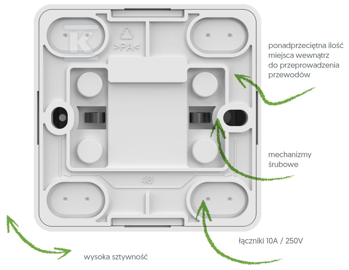 1-pole switch, n / t, IP20, white BERG - 3710-00