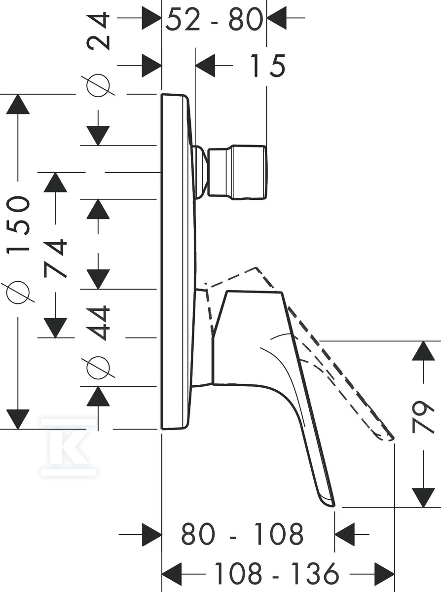 Crometta S 240 1jet shower system with - 27958000