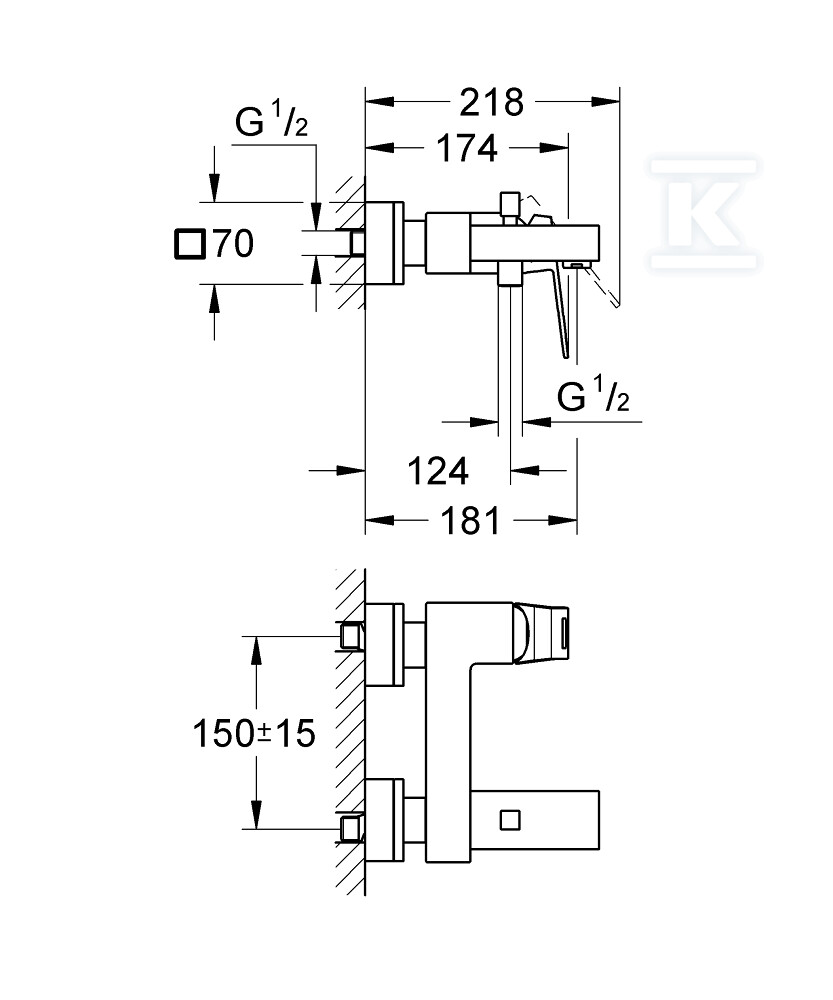 Eurocube Одноважільний змішувач для - 23140AL0