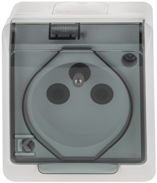 1-way surface-mounted socket, IP44, - 0321-01