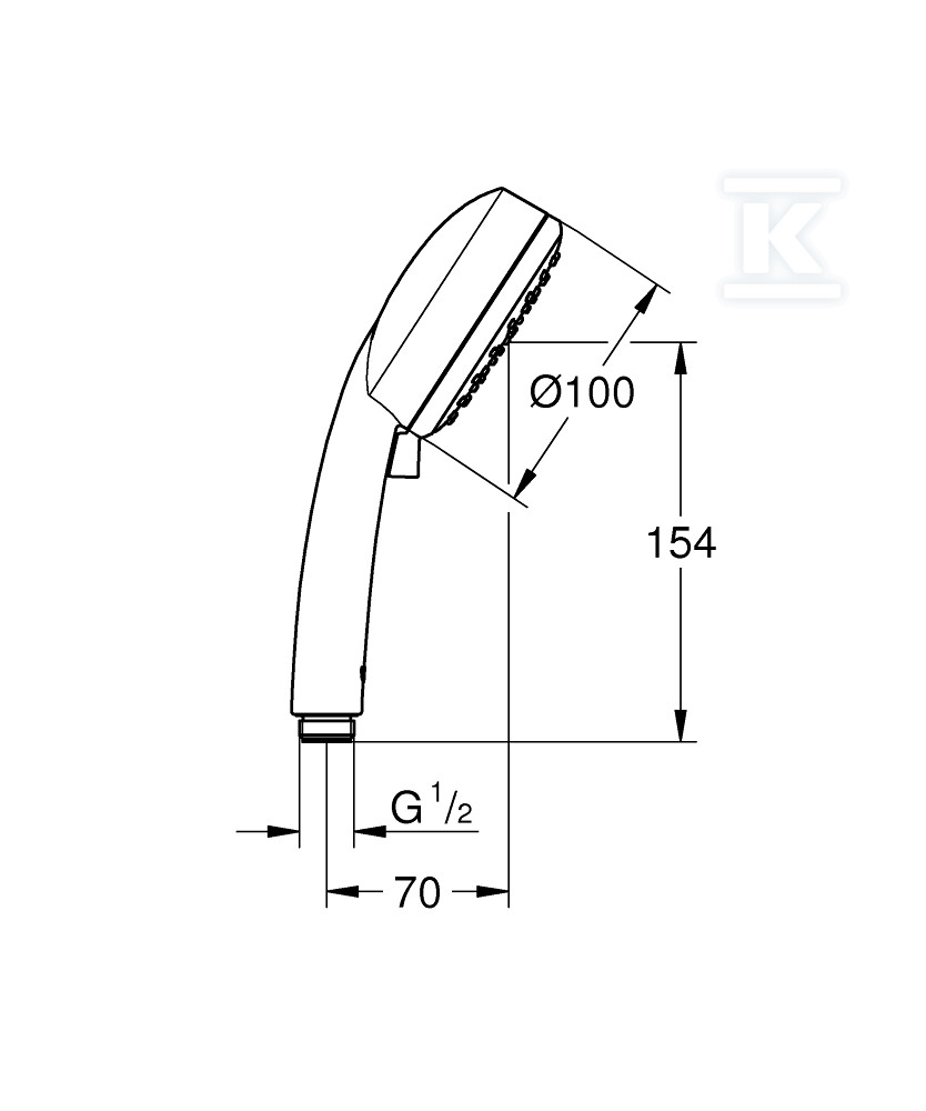 Tempesta Cosmopolitan 100 shower head 2 - 26046002