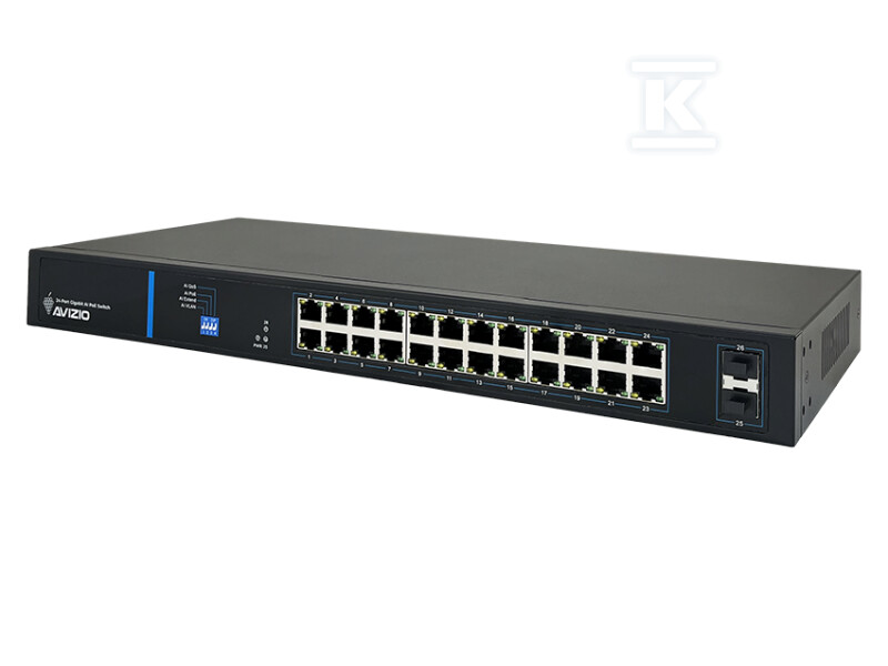 Unmanaged switch 24 ports RJ45 PoE+ - AV-SU24GP2F