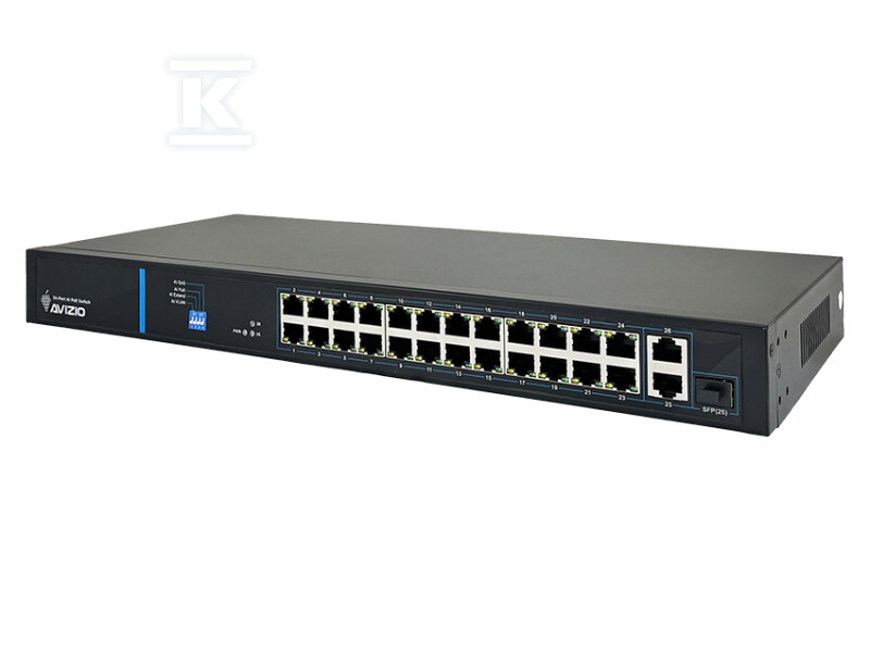 Unmanaged switch 24 ports RJ45 PoE+ - AV-SU24MP2G