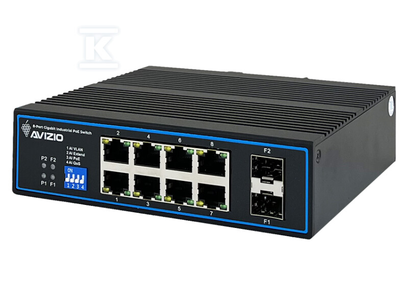 Switch industriale non gestito 10xRJ45 - AV-SU8GP2FI
