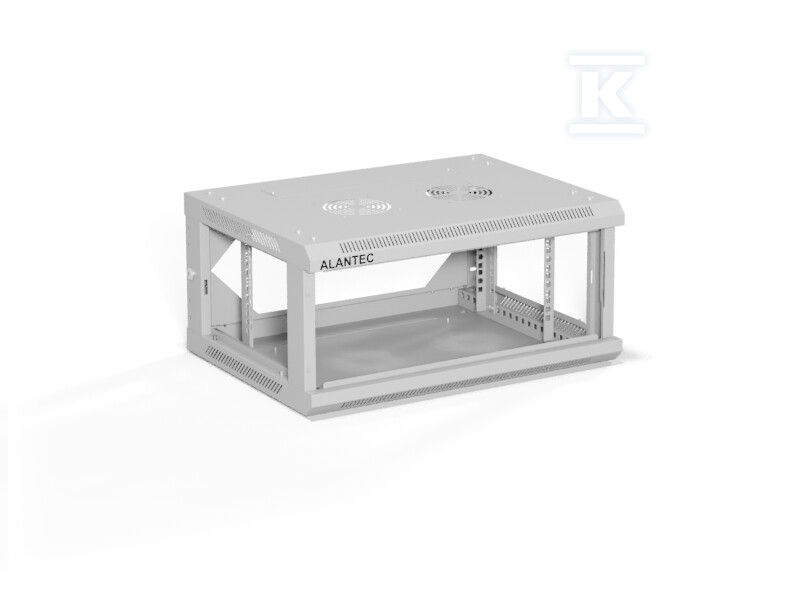 Szafa wisząca 19" 4U 600x450, drzwi - SW-4U-600-450-01-SF