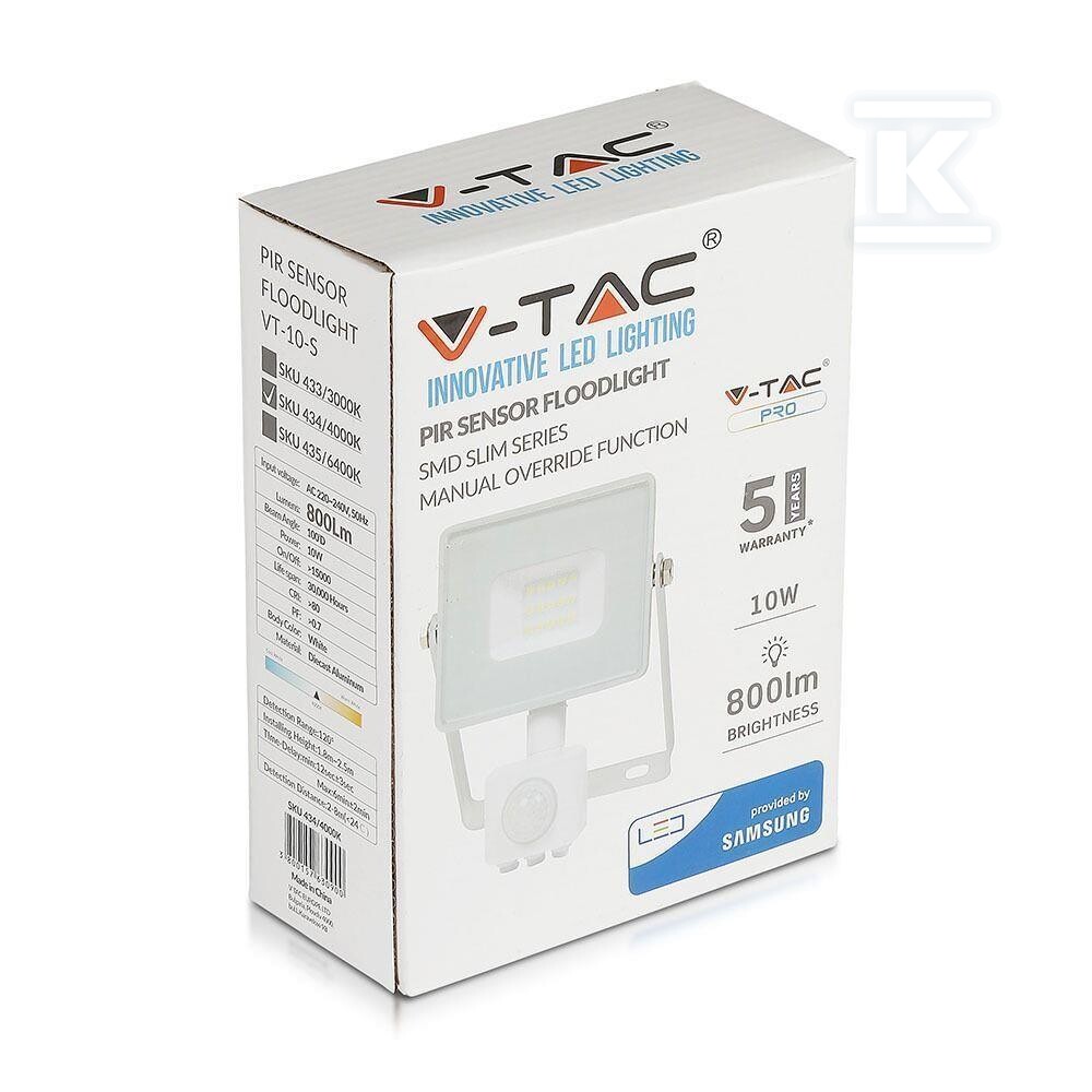 Naświetlacz LED V-TAC 10W SAMSUNG CHIP - 433