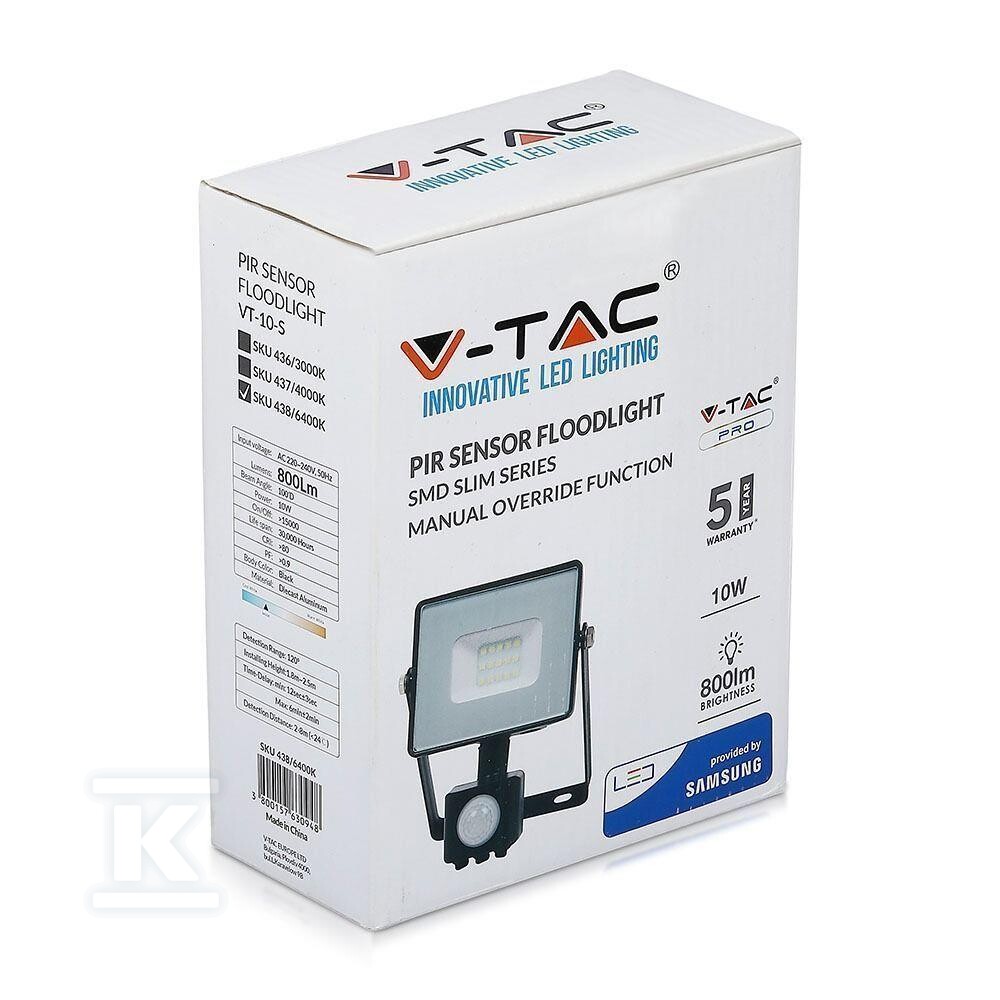 Naświetlacz LED V-TAC 10W SAMSUNG CHIP - 436
