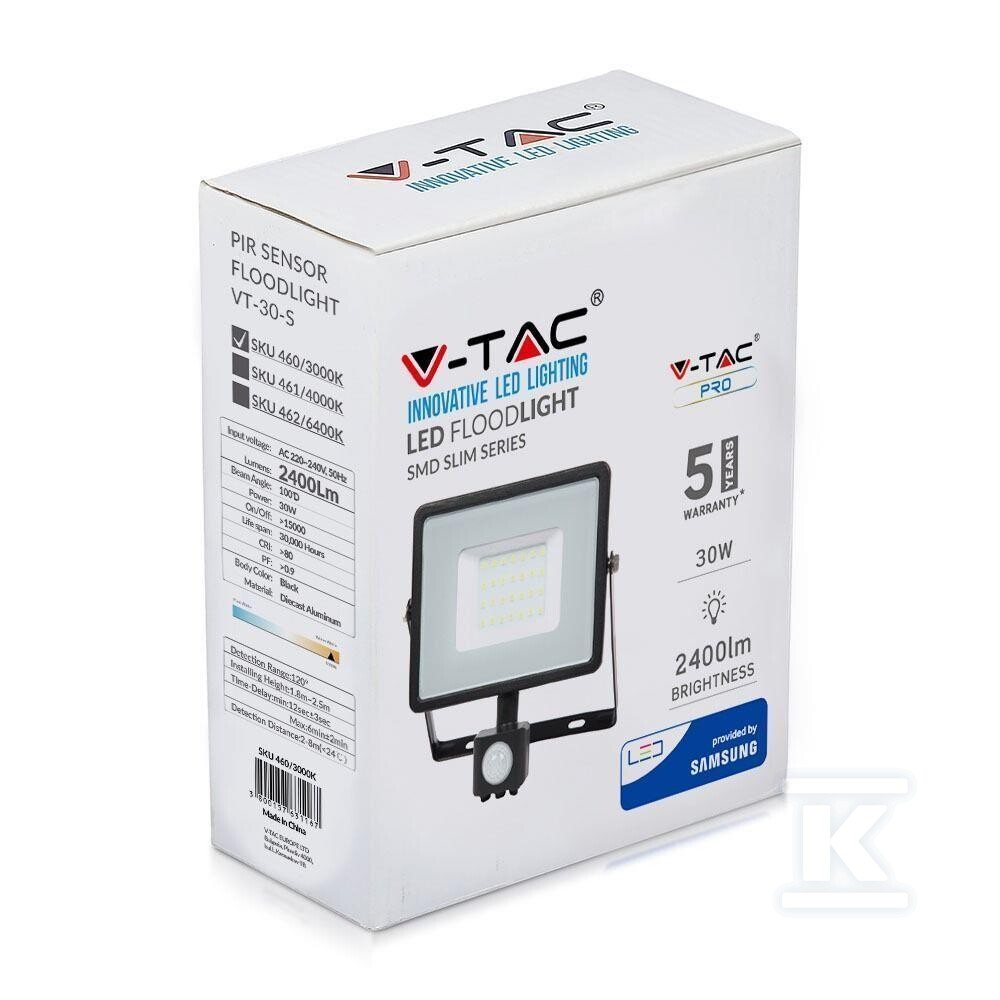Naświetlacz LED V-TAC 30W SAMSUNG CHIP - 460