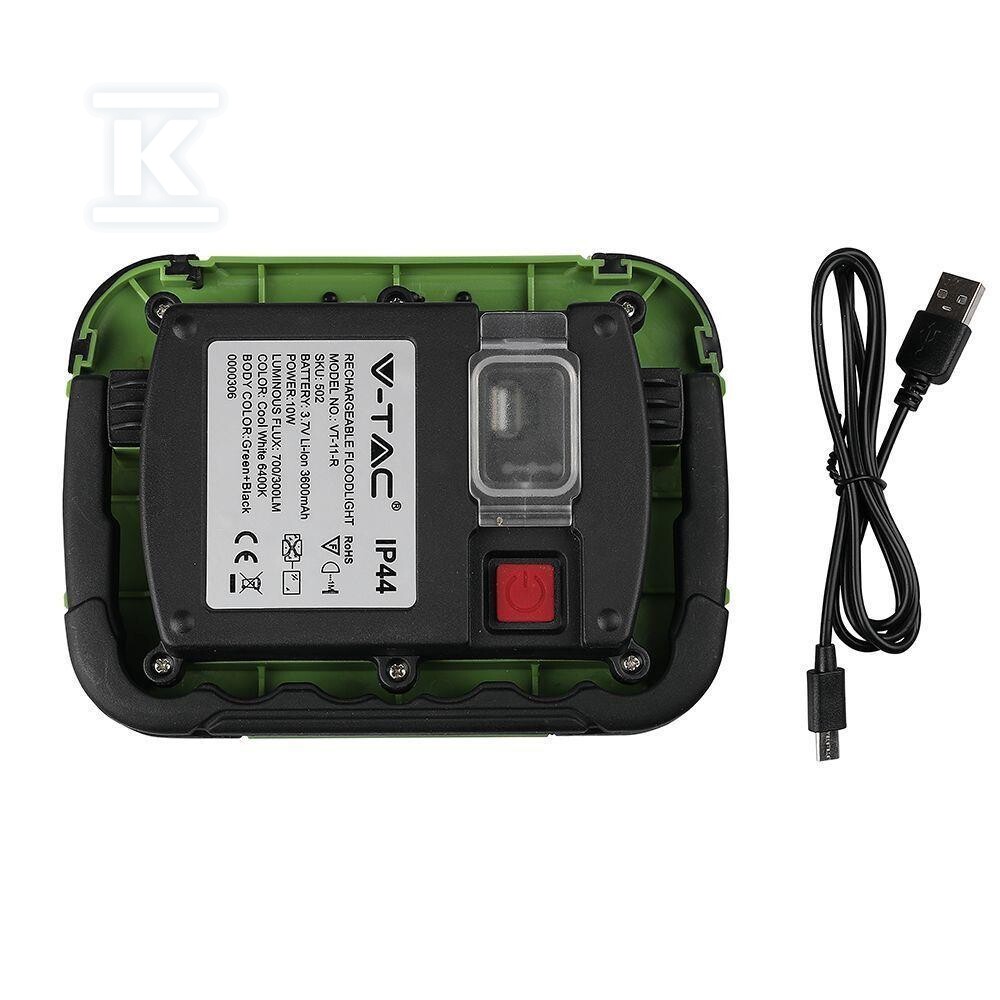 Naświetlacz LED V-TAC 10W ładowalny USB - 20038