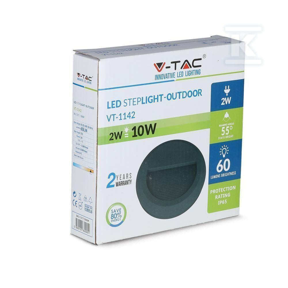Oprawa schodowa 2W LED V-TAC czarna - 1316