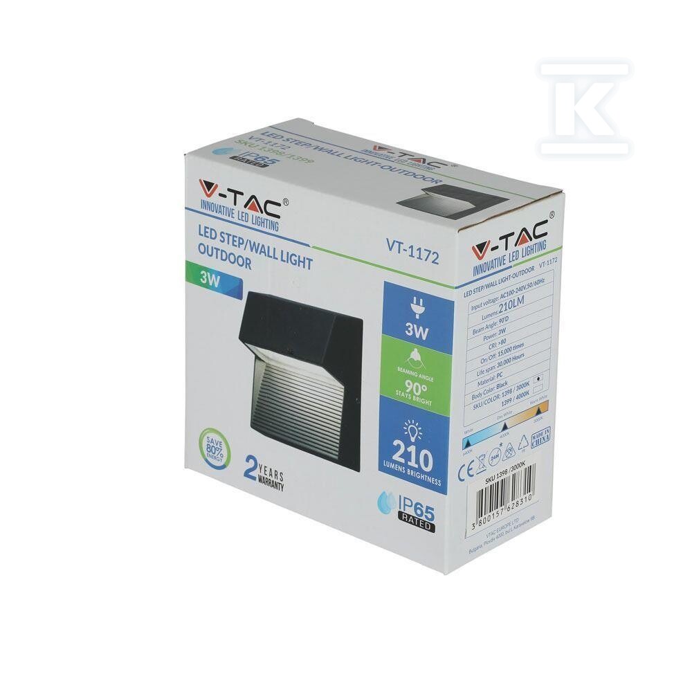 Oprawa ścienna elewacyjna 3W LED V-TAC - 1399