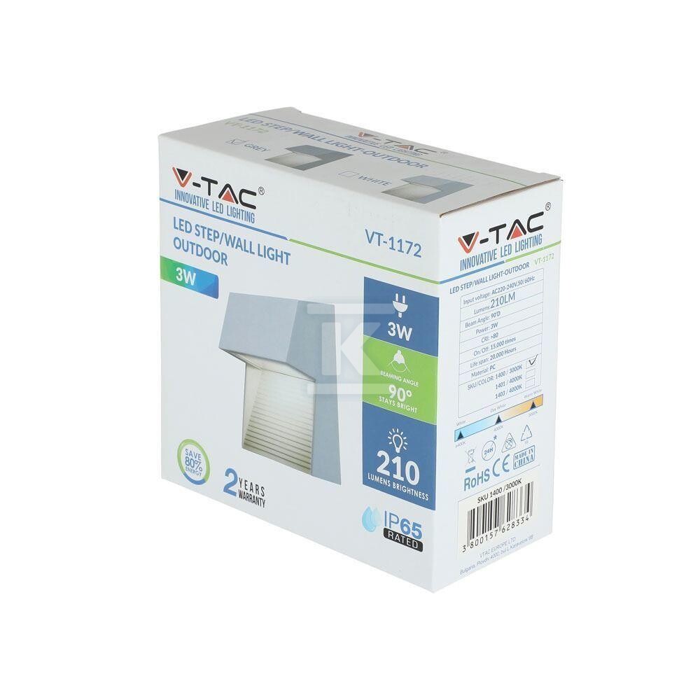 Oprawa ścienna elewacyjna 3W LED V-TAC - 1401