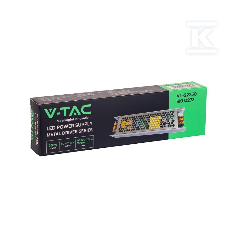 Zasilacz LED V-TAC 250W 24V 10A IP20 - 3273