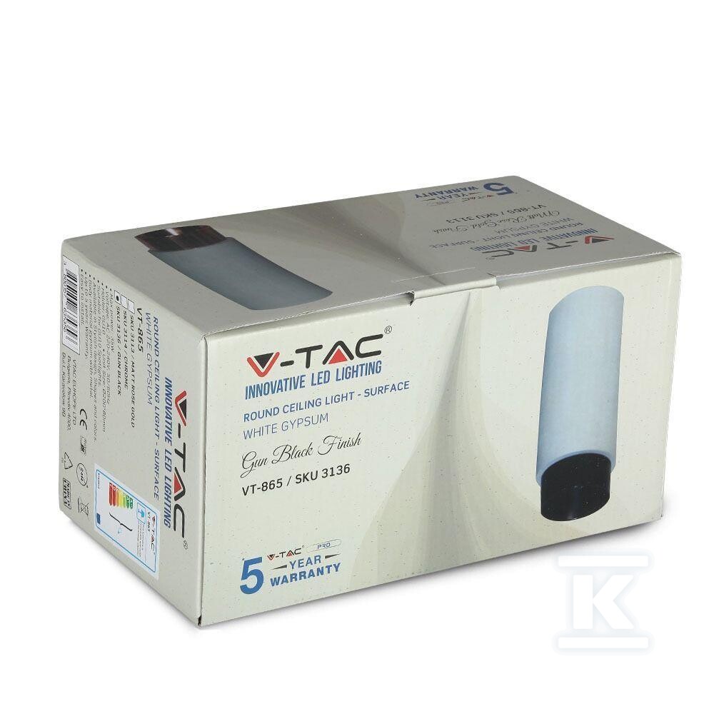 Oprawa V-TAC gips beton GU10 natynkowa - 3136
