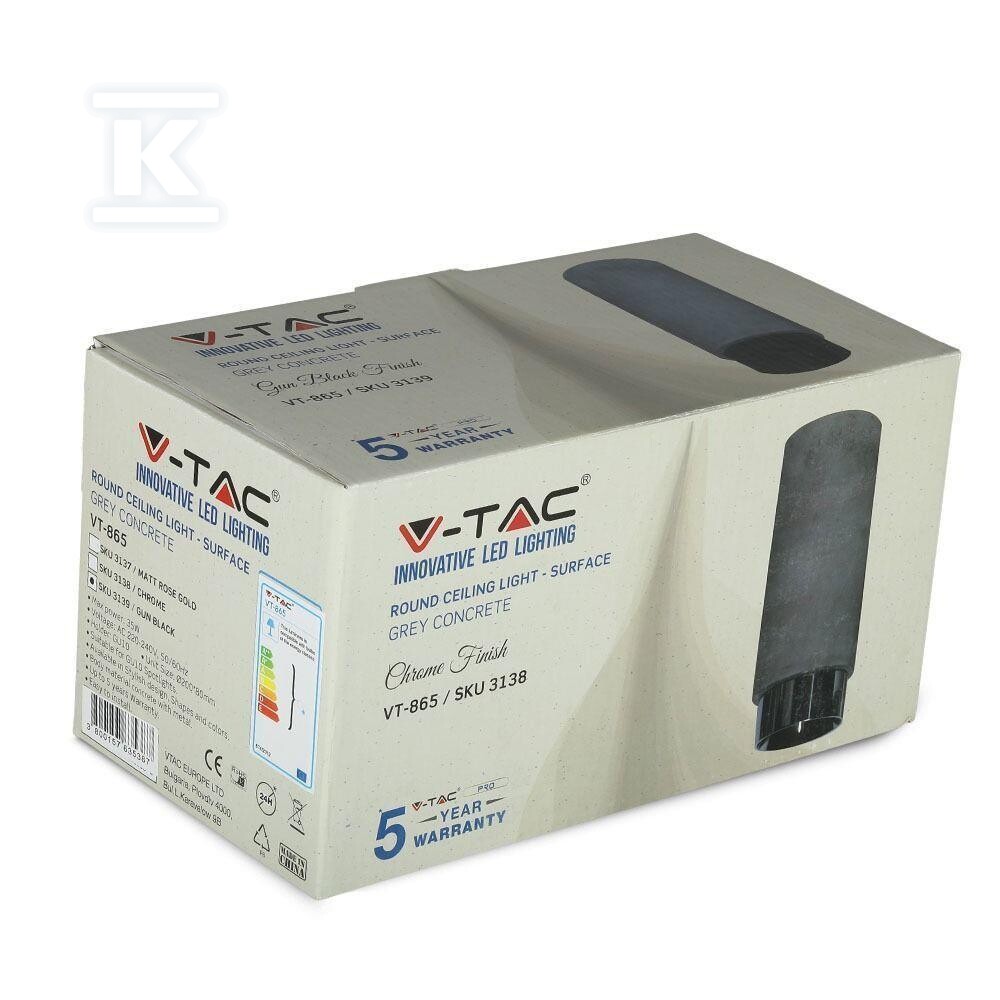 Oprawa V-TAC gips beton GU10 natynkowa - 3139
