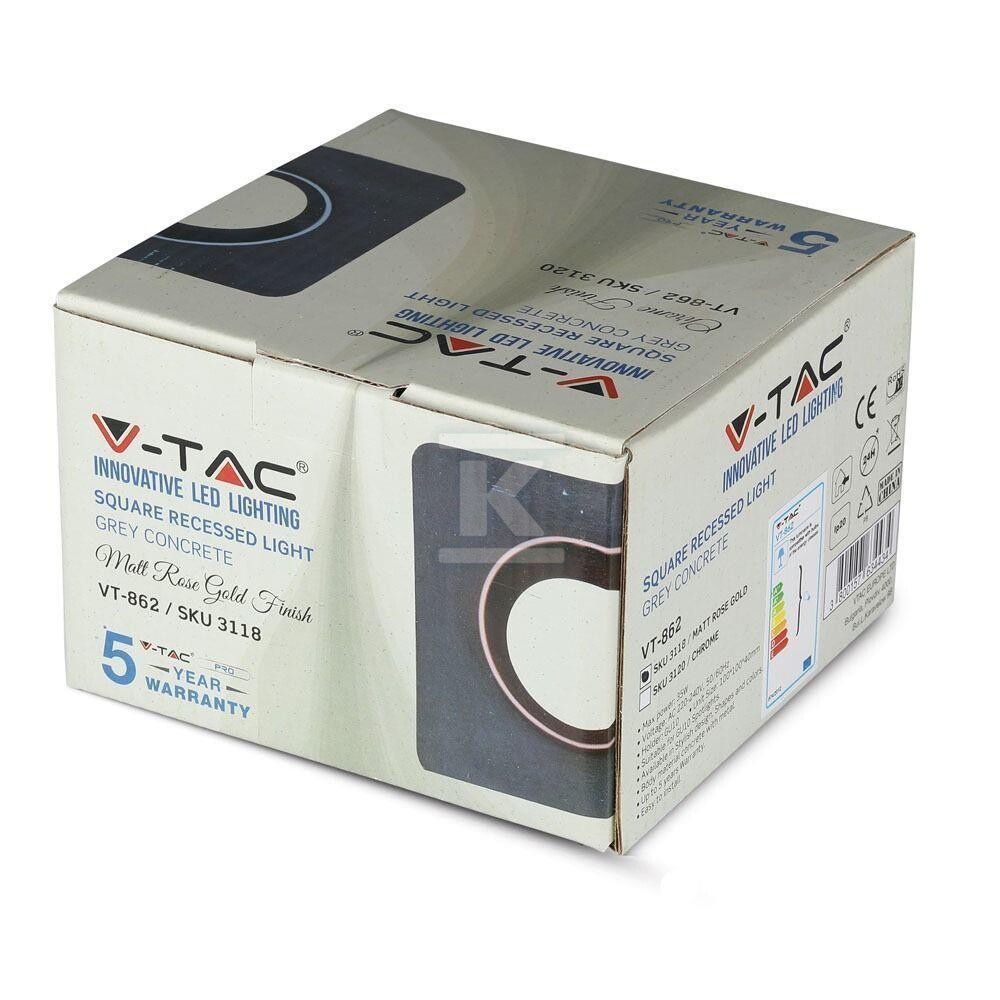 Oczko V-TAC gips beton GU10 kwadrat - 3118