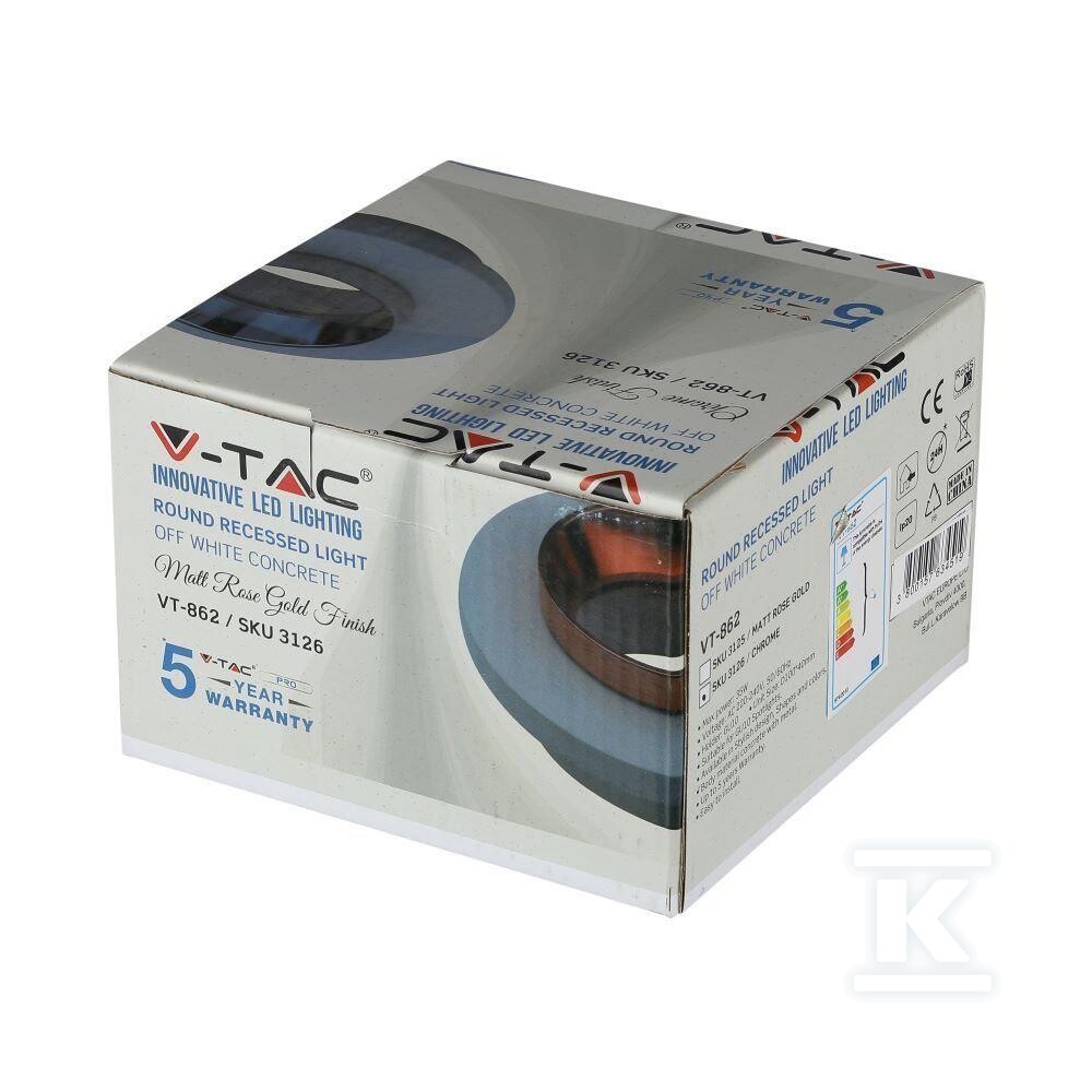 Oczko V-TAC gips beton GU10 okrągłe - 3126