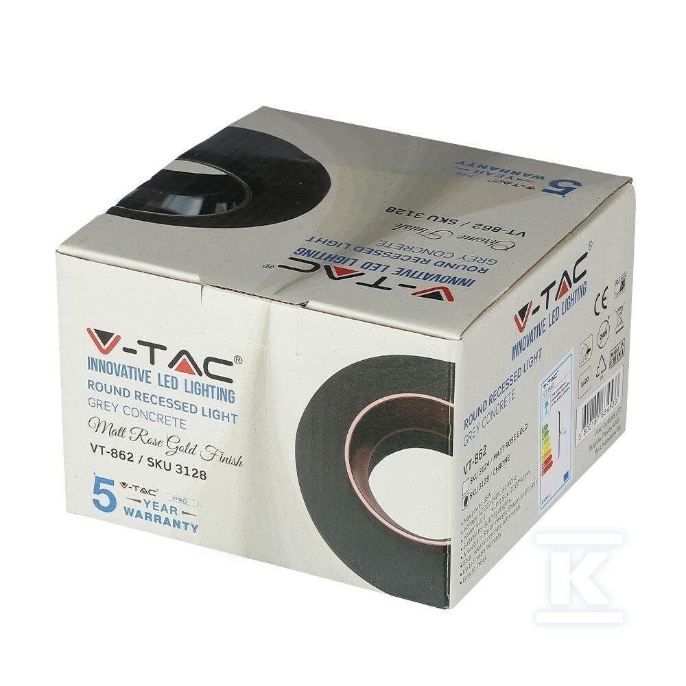 Oczko V-TAC gips beton GU10 okrągłe - 3128