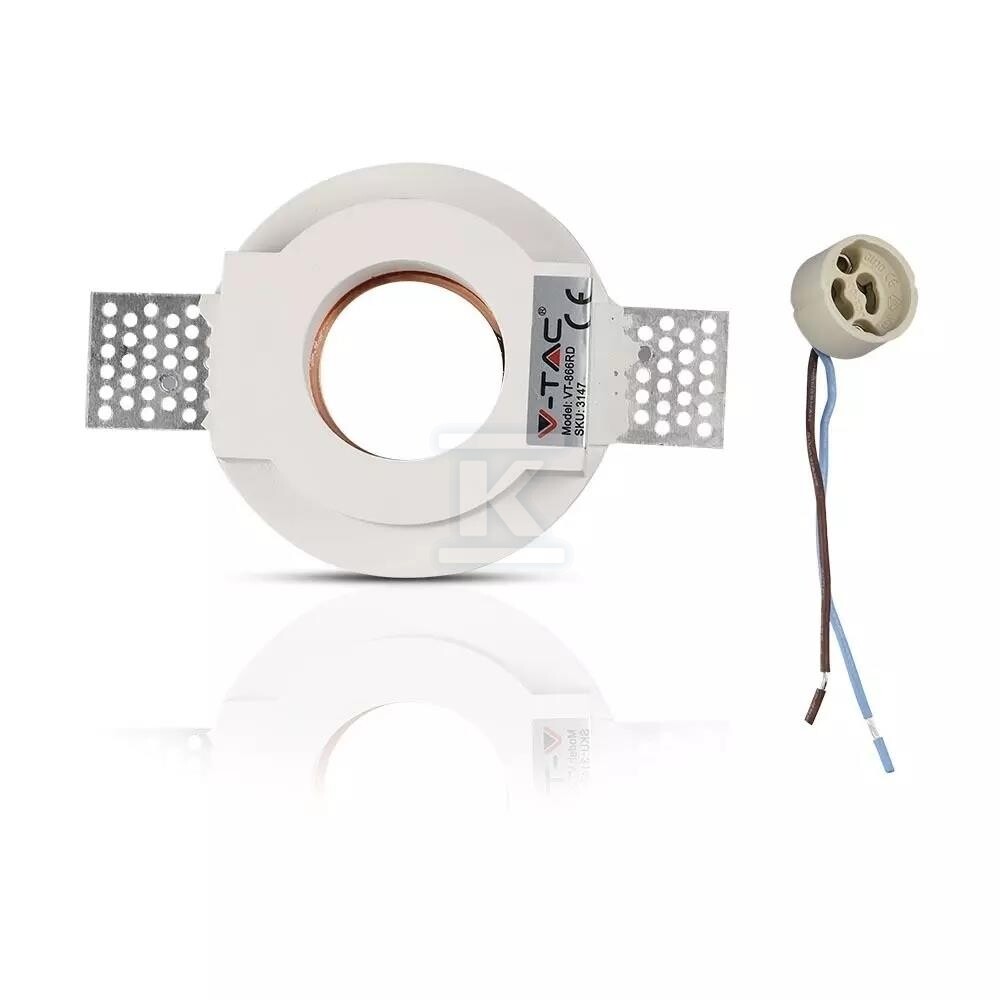 Oczko V-TAC gips GU10 okrągłe - 3147
