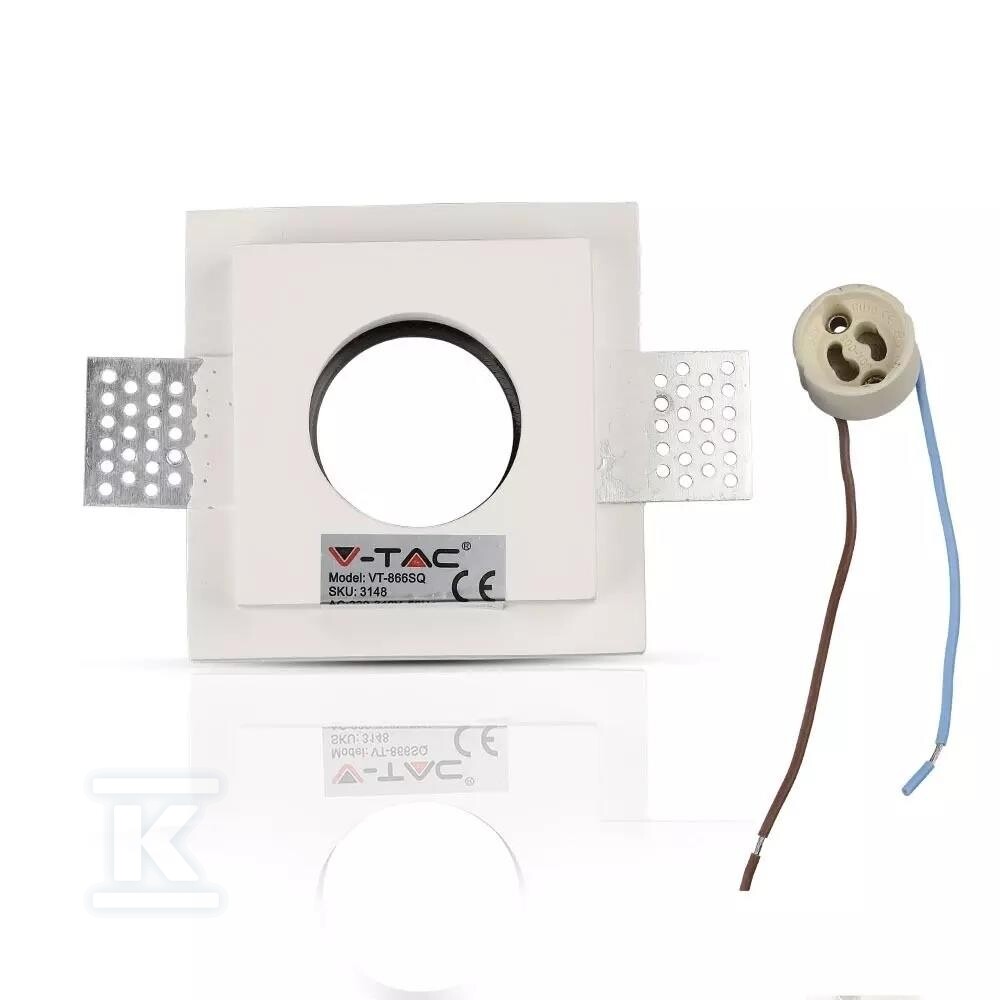 Oczko V-TAC gips GU10 kwadrat - 3148