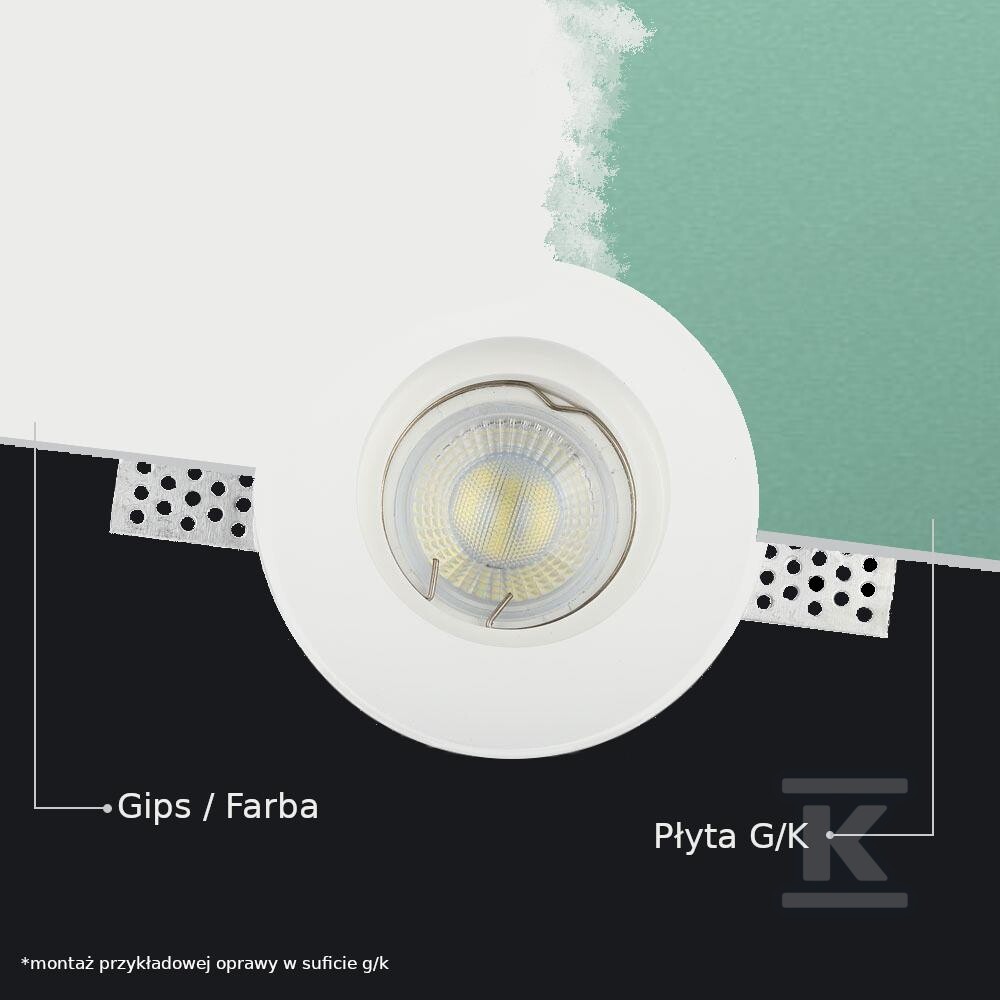 Oczko V-TAC gips GU10 kwadrat - 3148