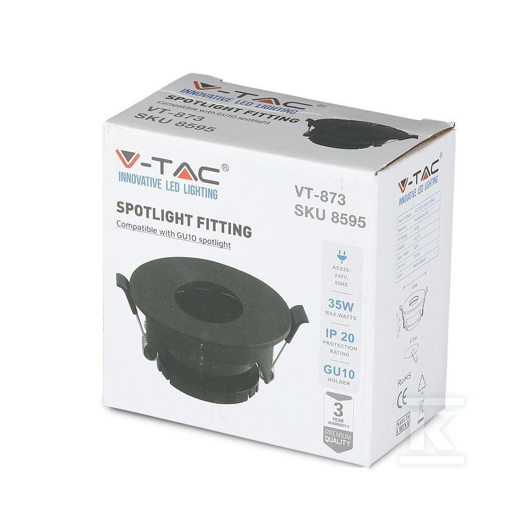 Oczko V-TAC GU10 wpuszczane czarne - 8595
