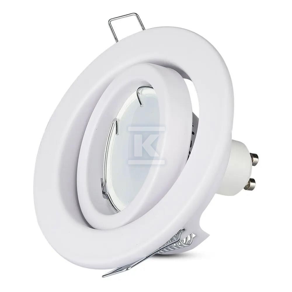 Oczko V-TAC GU10 okrągłe ruchome białe - 3469