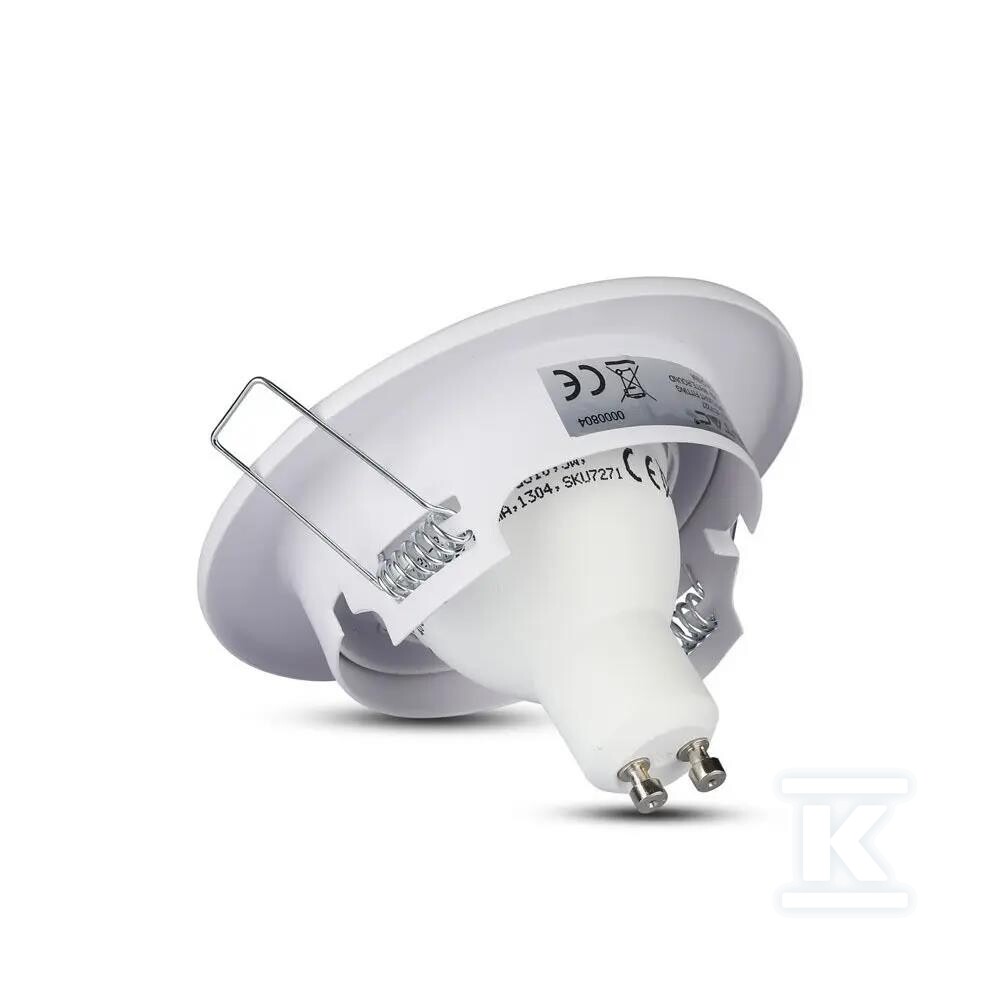 Oczko V-TAC GU10 okrągłe ruchome białe - 3469