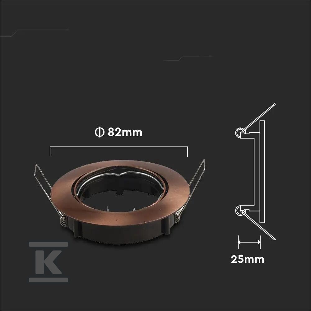 Oczko V-TAC GU10 okrągłe ruchome miedź - 8580