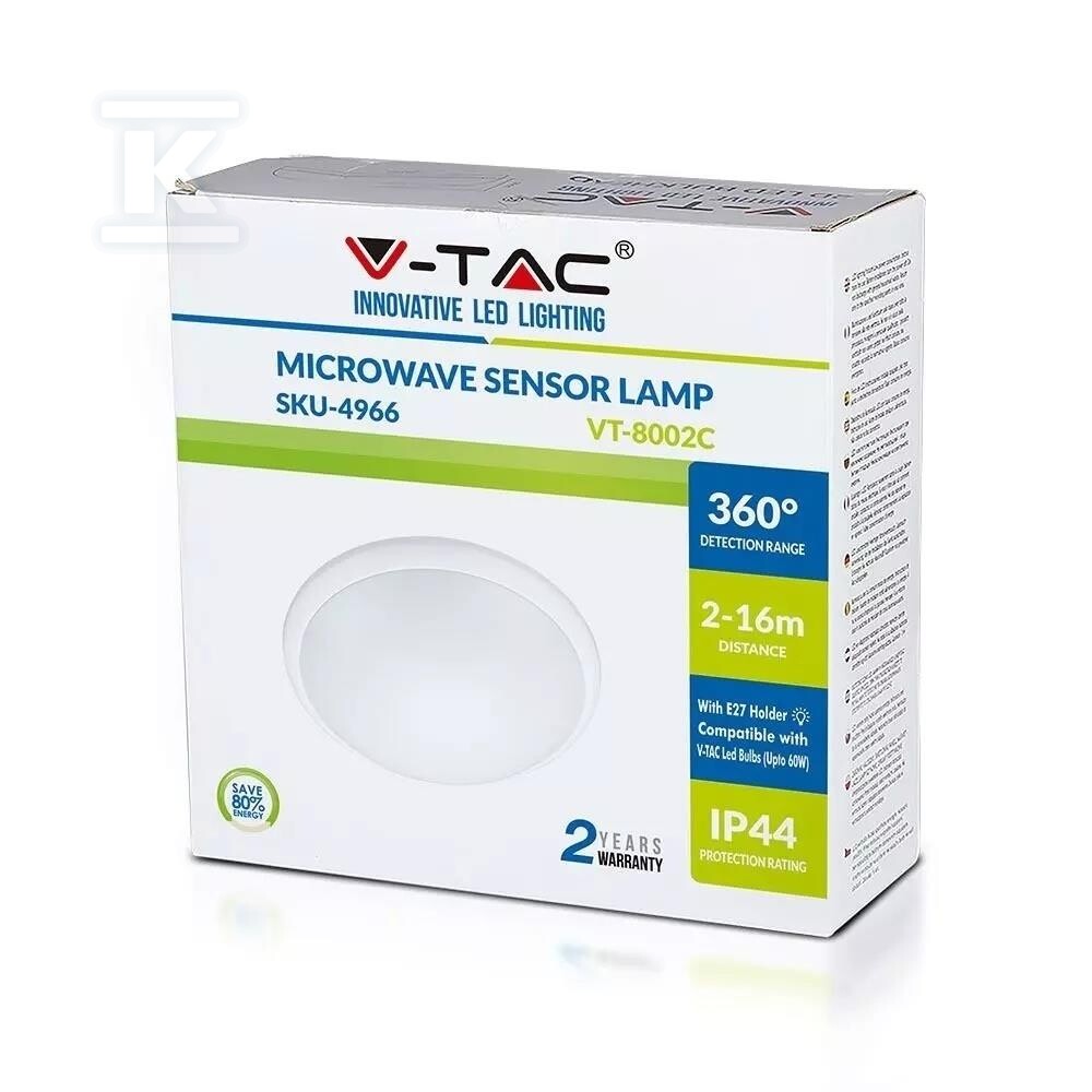 Plafon V-TAC E27 czujnik mikrofalowy - 4966