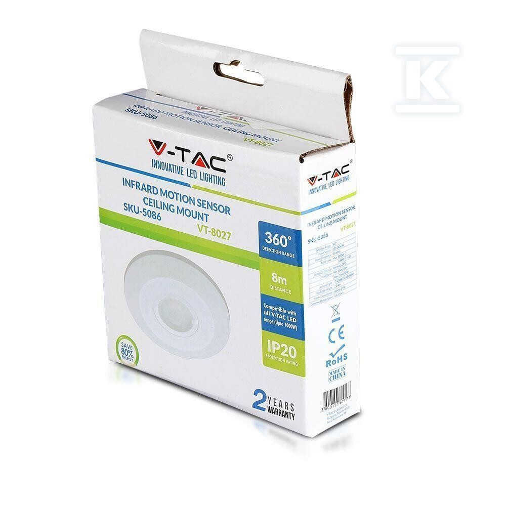 Czujnik ruchu 360st V-TAC natynkowy - 5086