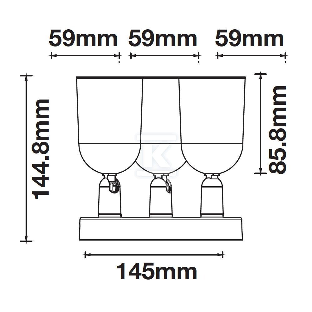 Oprawa kinkiet V-TAC 3xGU10 biała - 7982
