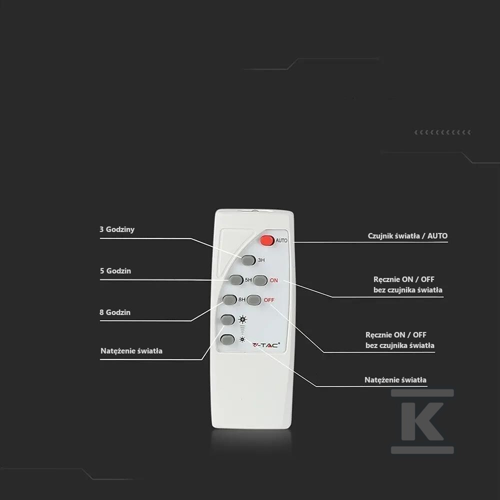 Naświetlacz LED solarny V-TAC 20W - 94010