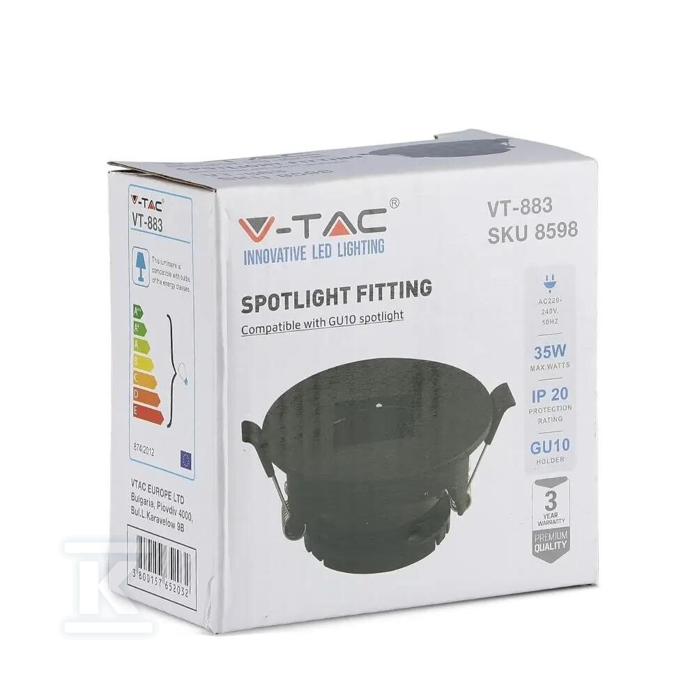 Oczko V-TAC GU10 okrągłe z kwadratem - 8598