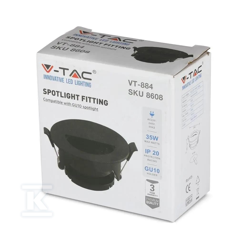 Oczko V-TAC GU10 okrągłe z półkolem - 8608
