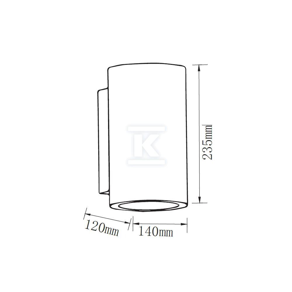 Kinkiet V-TAC beton 2xGU10 LED okrągły - 8696
