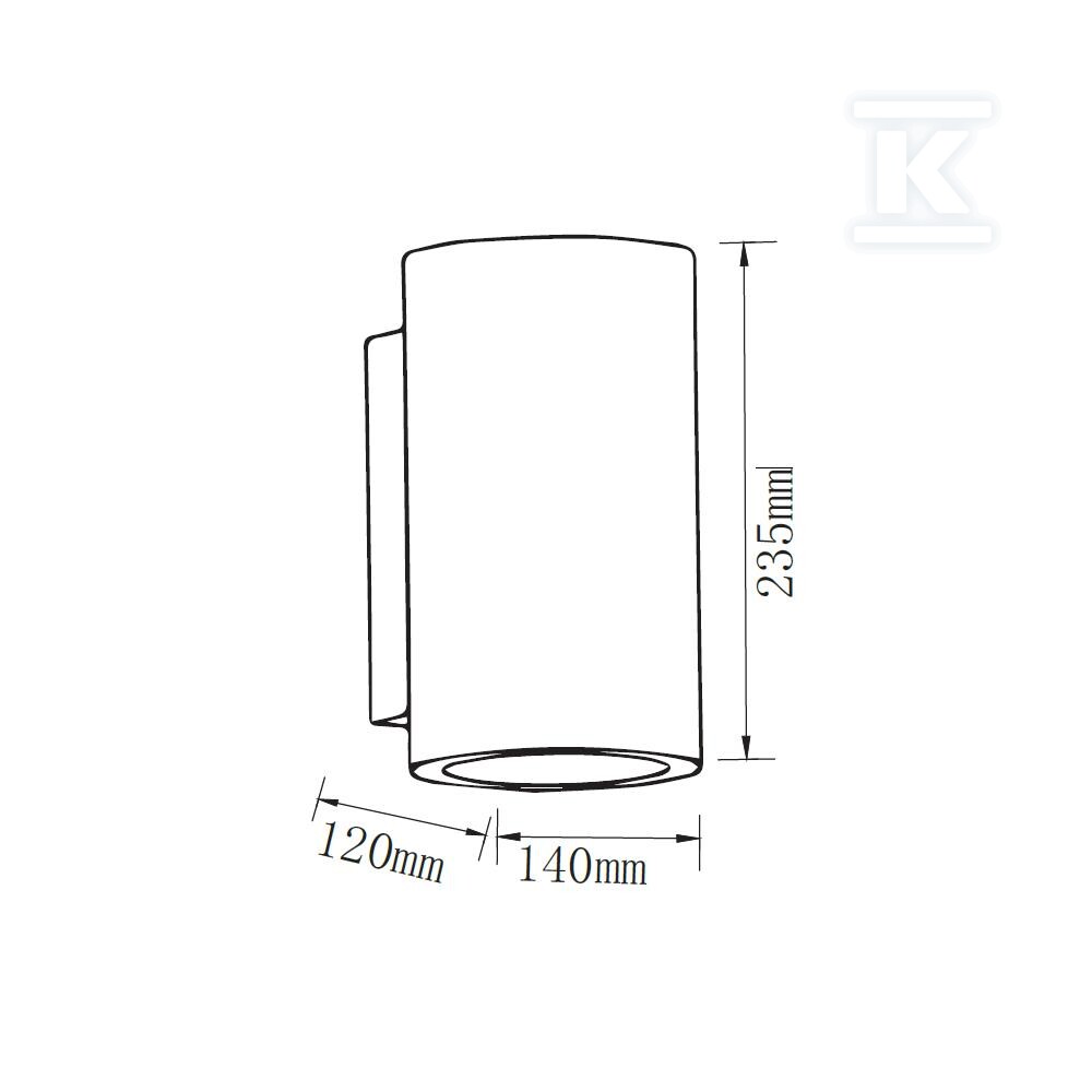 Kinkiet V-TAC beton 2xGU10 LED okrągły - 8697