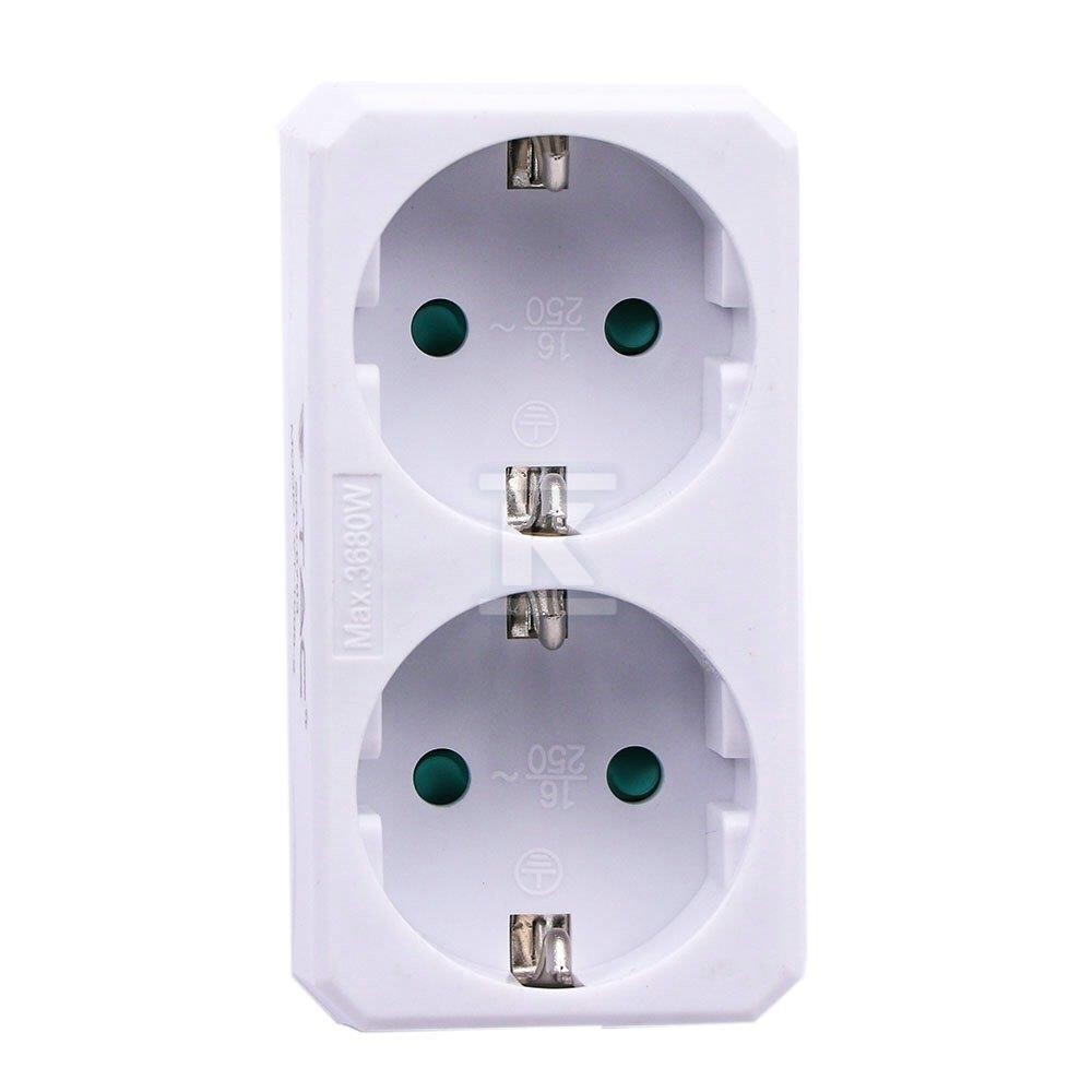 Rozgałęźnik 2x 10/16A 250V V-TAC biały - 8783