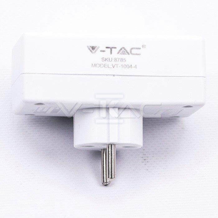 Rozgałęźnik 4x 10A 250V V-TAC biały - 8785