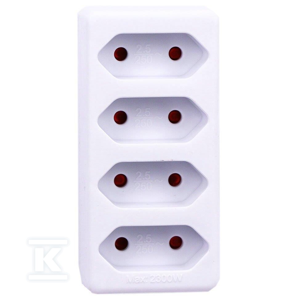 Rozgałęźnik 4x 10A 250V V-TAC biały - 8785